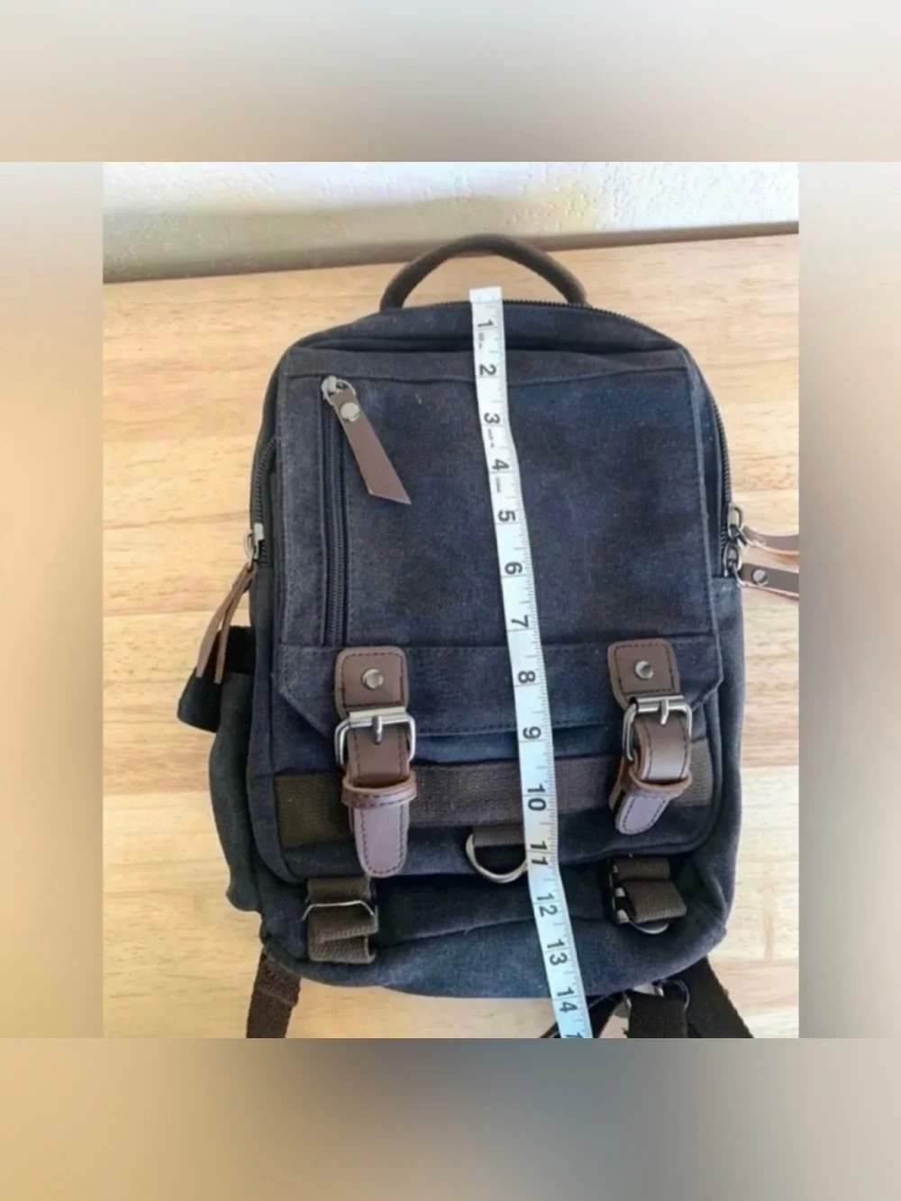 Palm & Peak Boutique Backpack Canvas Utility Style Bag Brown Trim